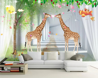 Beibehang niestandardowe tapety 3d piękne oryginalne zwierząt leśnych dla dzieci pokoju tło malowanie ścian tapety home decor 2